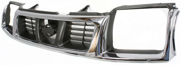 1998-2000 Nissan Frontier Grille, Chrome Shell/gray