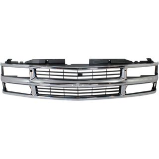 1994-2002 Chevy Pickup Grille, Chrome Shell/Silver