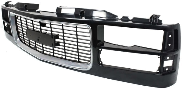 1994-2000 GMC C1500 Pickup Grille, Painted-Black for the years 1994, 1995, 1996, 1997, 1998, 1999, 2000