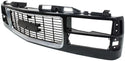 1994-2000 GMC C2500 Pickup Grille, Painted-Black for the years 1994, 1995, 1996, 1997, 1998, 1999, 2000