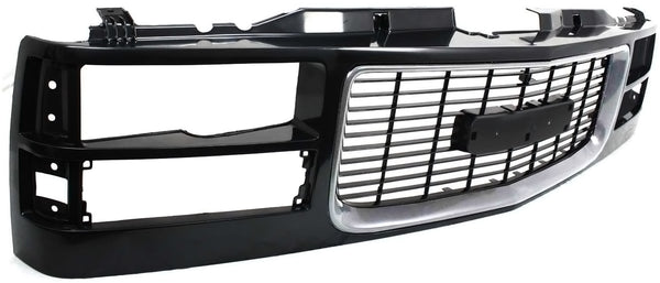 1994-2000 GMC C1500 Pickup Grille, Painted-Black for the years 1994, 1995, 1996, 1997, 1998, 1999, 2000