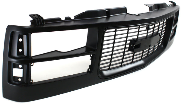 1994-2000 GMC C1500 Pickup Grille, Painted-Black for the years 1994, 1995, 1996, 1997, 1998, 1999, 2000