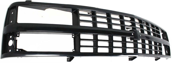 1988-1993 Chevy C1500 Pickup Grille, Painted-Black for the years 1988, 1989, 1990, 1991, 1992, 1993