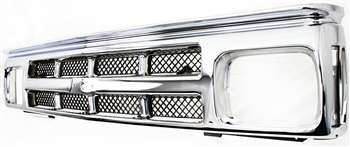 1991-1993 Chevy S-10 Pickup Grille, Painted-Silver