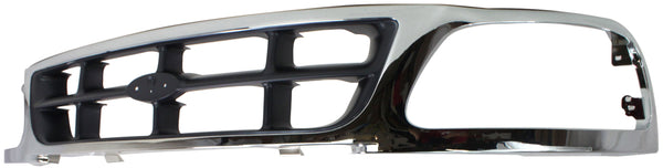 1997-1998 Ford F-150 Grille, Cross Bar, Chrome Shell/gray Insert