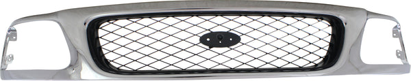 1997-1998 Ford F-150 Grille, Mesh, Chrome Shell/Silver