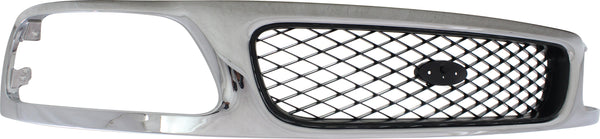 1997-1998 Ford F-150 Grille, Mesh, Chrome Shell/Silver