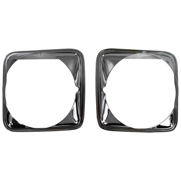 1969-1972 Chevy C10 Pickup Truck Headlight Bezel Steel Chrome Pair