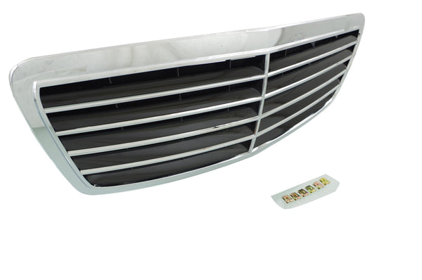 2003-2006 Mercedes S-class Grille, Chrome Shell/Black