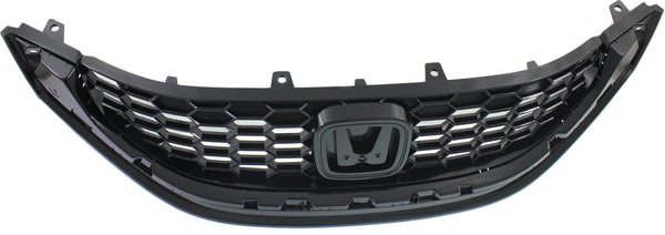 2013-2014 Honda Civic Grille, Painted-Black, Sedan