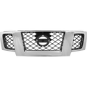 2009-2015 Nissan Frontier Grille, Chrome Shell/Black