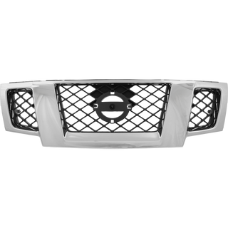 2009-2015 Nissan Frontier Grille, Chrome Shell/Black