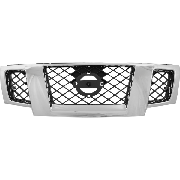 2009-2015 Nissan Frontier Grille, Chrome Shell/Black