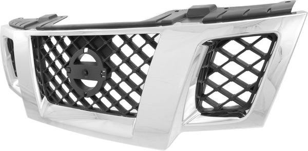 2009-2015 Nissan Frontier Grille, Chrome Shell/Black