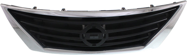 2012-2014 Nissan Versa Grille, Chrome Shell/ Dark Gray Insert