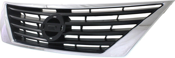 2012-2014 Nissan Versa Grille, Chrome Shell/ Dark Gray Insert