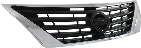 2012-2014 Nissan Versa Grille, Chrome Shell/ Dark Gray Insert