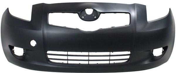 2007-2008 Toyota Yaris Front Bumper Cover, Primed, w/ Fog Lamp Holes, Hatchback (CAPA) for the years: 2007, 2008