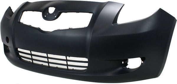 2007-2008 Toyota Yaris Front Bumper Cover, Primed, w/ Fog Lamp Holes, Hatchback (CAPA) for the years: 2007, 2008