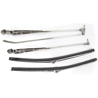 1968-1972 Chevy Chevelle Bright Wiper Arms & Polished Blades Kit W/Hidden Arm Style