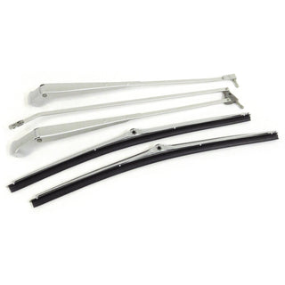 1968-1972 Oldsmobile Cutlass Supreme Brushed Wiper Arms & Blades Kit w/Hidden Arm Style