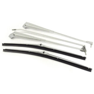 1968-1972 Oldsmobile Cutlass Supreme Brushed Wiper Arms & Blades Kit w/Hidden Arm Style