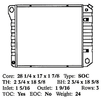 1973-1977 Pontiac Ventura RADIATOR, PLASTIC/ALUMINUM CONSTRUCTION, REPLACES OE COPPER/BRASS - Classic 2 Current Fabrication