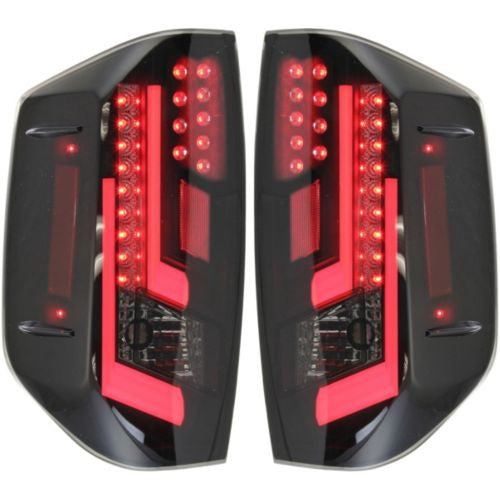 2014-2015 Toyota Tundra Led Clear Tail Lamp, Assy., Set, Black/smoke Lens - Classic 2 Current Fabrication